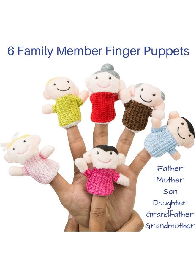 BETTERLINE Finger Puppet Set (20-Piece), 6 Family Member and 14 Animal Finger Puppets Plush Toys - Great for Storytelling, Role-Playing, Teaching, Easter Eggs and Fun  - Image 4