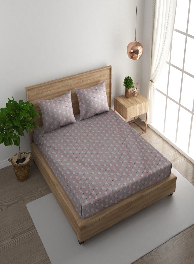 RISHAHOME 3-Piece 180 TC Printed Cotton Bedsheet Set Queen Size – Premium Collection with 2 pillow cases - Image 1