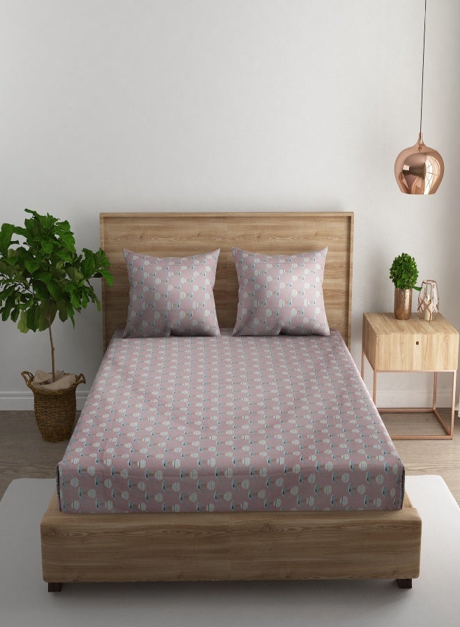 RISHAHOME 3-Piece 180 TC Printed Cotton Bedsheet Set Queen Size – Premium Collection with 2 pillow cases - Image 2