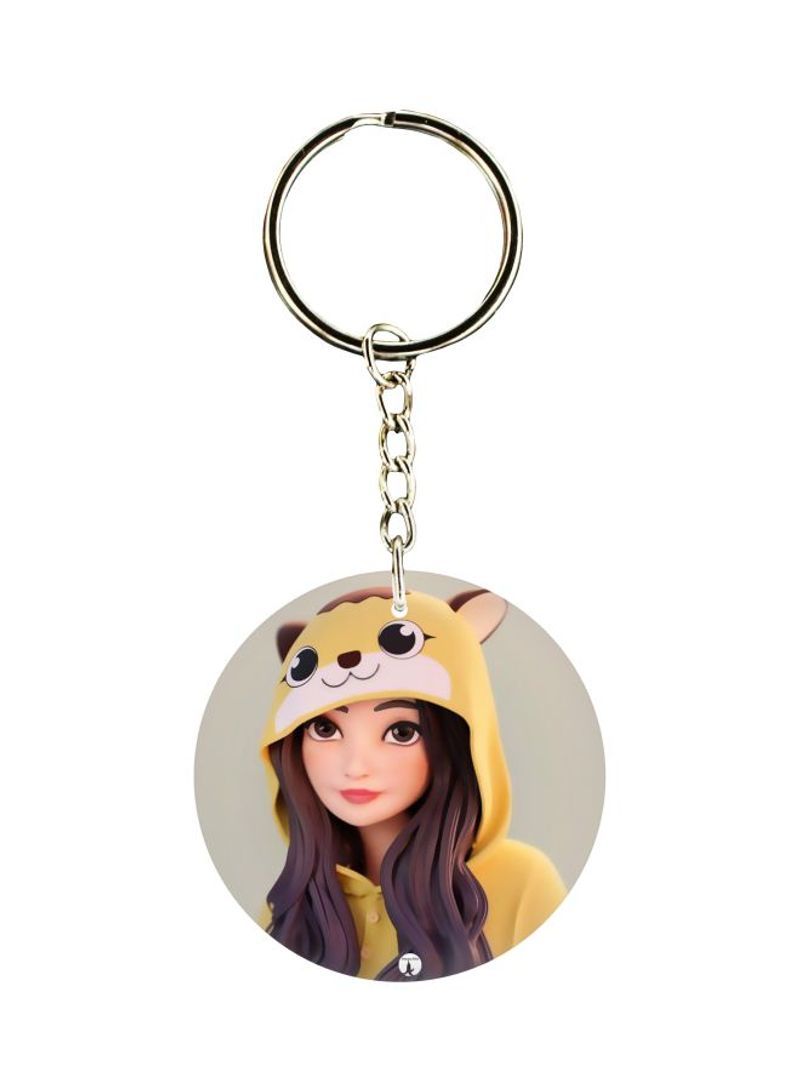 RKN Girl Printed Double Sided Keychain