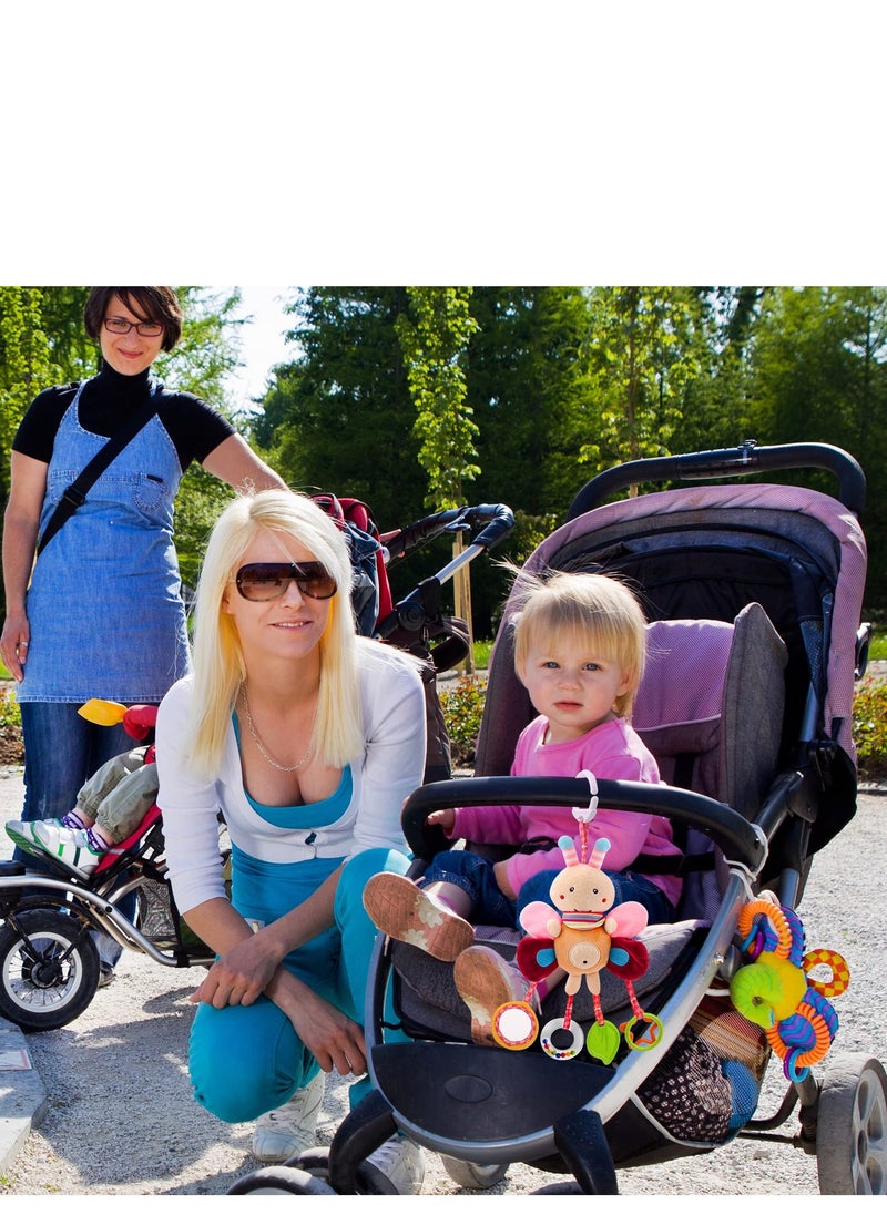 Generic - Pram Toys, Clip On Car Seat Toys Toddler Stroller Toys with Hanging Rattle, Sensory Toys for Baby Girls and Boys, Crib Travel Activity Plush Toys for Newborn 6-12 Months - Image 1