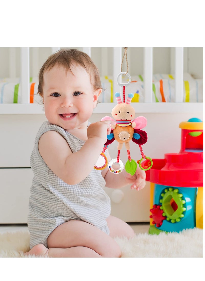 Generic - Pram Toys, Clip On Car Seat Toys Toddler Stroller Toys with Hanging Rattle, Sensory Toys for Baby Girls and Boys, Crib Travel Activity Plush Toys for Newborn 6-12 Months - Image 1