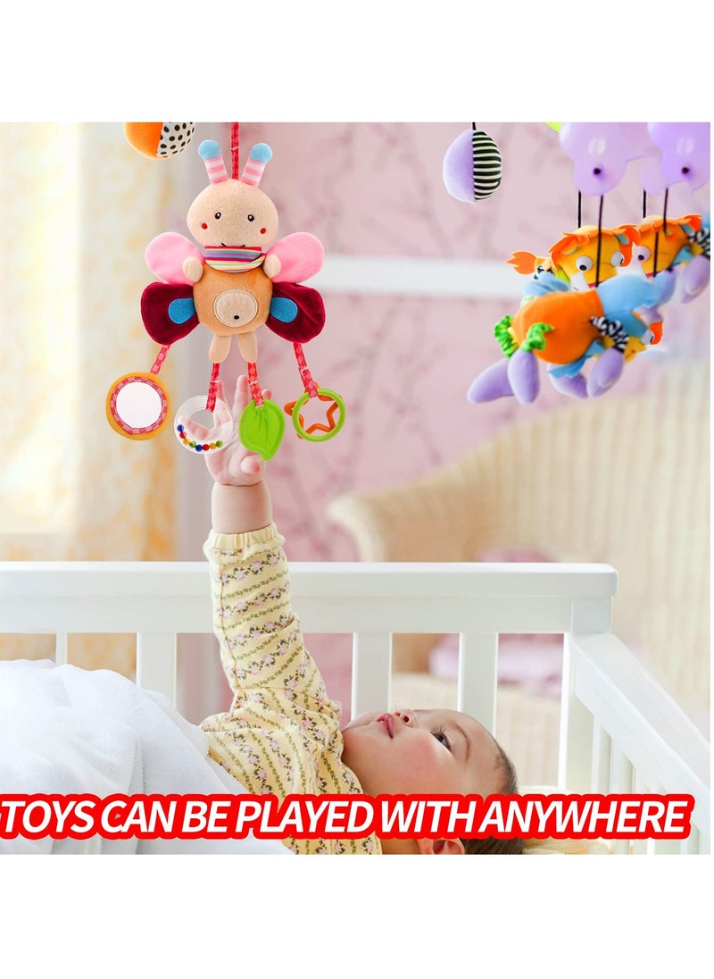 Generic - Pram Toys, Clip On Car Seat Toys Toddler Stroller Toys with Hanging Rattle, Sensory Toys for Baby Girls and Boys, Crib Travel Activity Plush Toys for Newborn 6-12 Months - Image 1