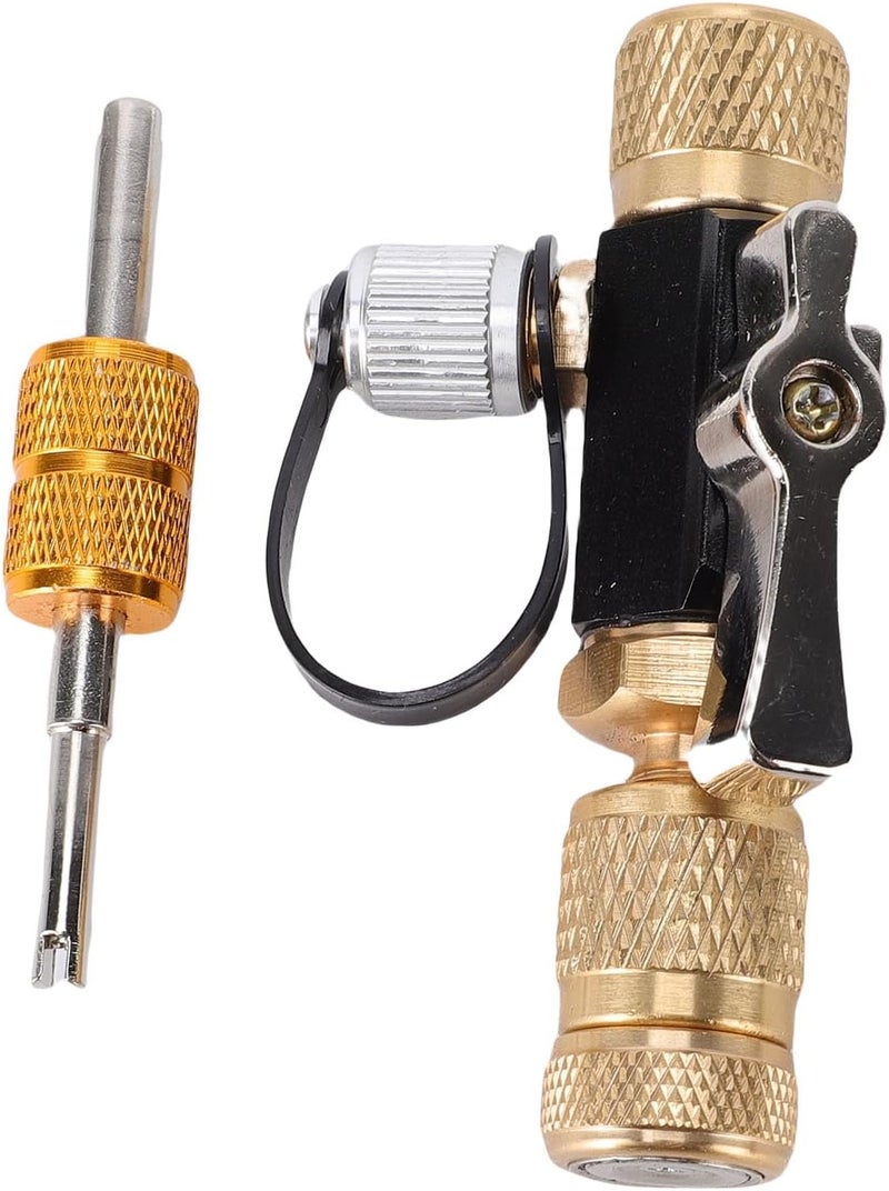 Air Conditioner Valve Core Remover with 1/4 Inch and 5/16 Inch Ports for R22 R410A Systems, HVAC Valve Core Removal Tool for Car and Home AC Maintenance - Image 1