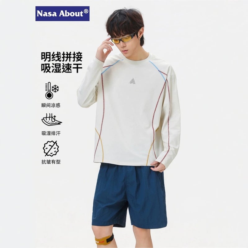 NASA ABOUT Men's Color Block Long Sleeve T-Shirt - Image 2
