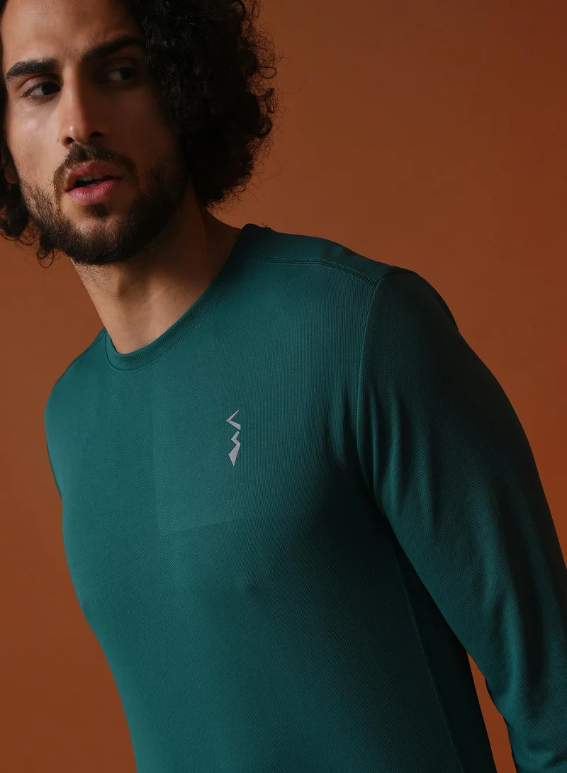 CAHOOT  Men's Solid Forest Green Activewear T-Shirt for Men | Best Price UAE