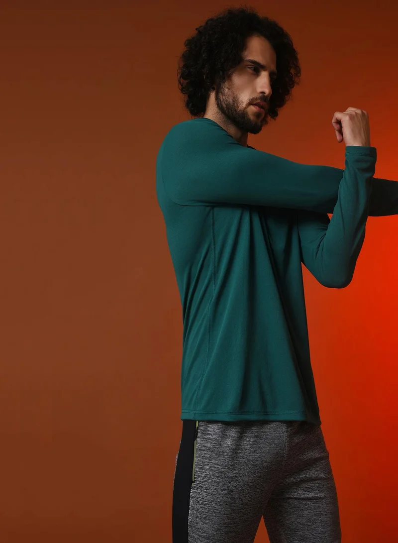 CAHOOT  Men's Solid Forest Green Activewear T-Shirt for Men | Best Price UAE