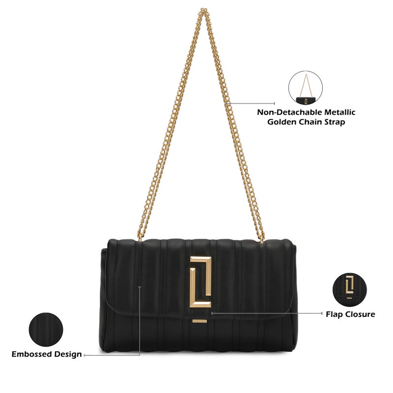 لافي لافى لوكس حقيبة كتف نسائية صغيرة مالو أسود - Image 4