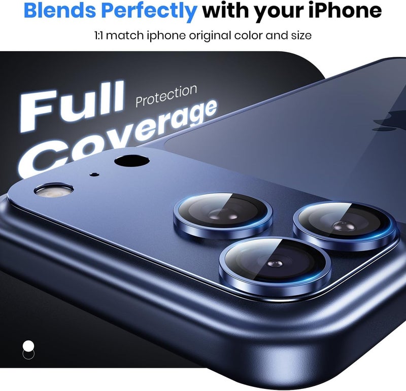 CASENED Camera Lens Protector for iPhone 17 Pro - Alloy Metal Cover with Tempered Glass - Scratch Resistant, Easy Installation - Image 3
