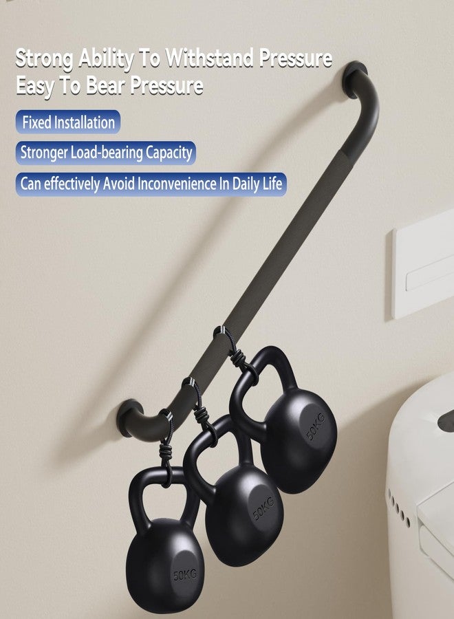 Bmoytu 1 Pack Shower Grab Bar, 36 Inch Bathroom Grab Bar Handle with Anti-Slip Knurled Grip, Stainless Steel Bath Balance Bar, 1.25" Diameter Bath Safety Bar Support for Seniors Elderly Pregnant, Matte Black - Image 4