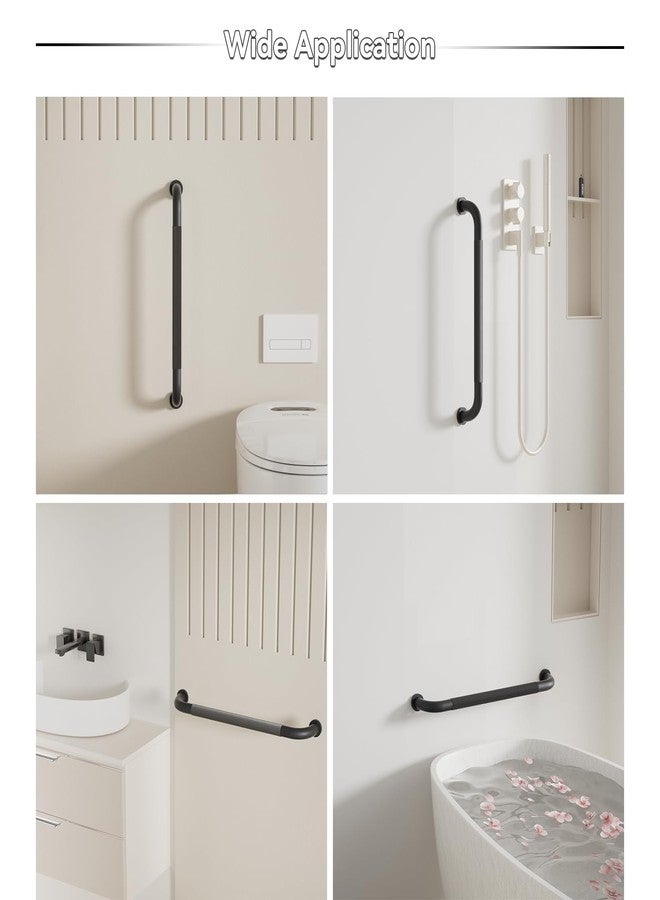 Bmoytu 1 Pack Shower Grab Bar, 36 Inch Bathroom Grab Bar Handle with Anti-Slip Knurled Grip, Stainless Steel Bath Balance Bar, 1.25" Diameter Bath Safety Bar Support for Seniors Elderly Pregnant, Matte Black - Image 5