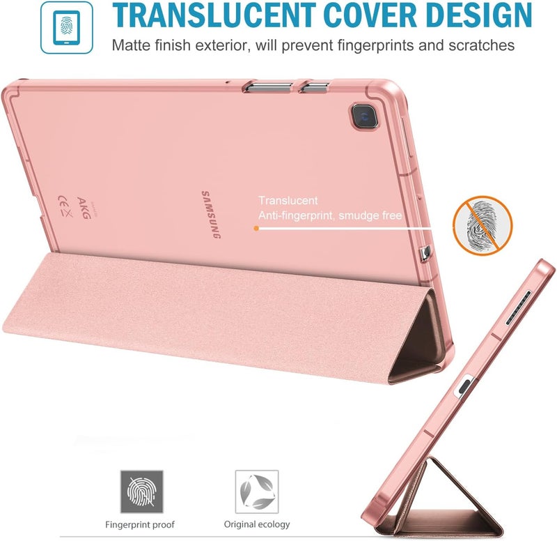 Procases Cover For Galaxy Tab S6 Lite 10.4 Case 2022 2020 With S Pen Holder Sm-P613/P619/610/P615/P617 , Slim Trifold Stand Folio Case Soft Tpu Translucent Back Cover Support Auto Wake/Sleep -Rosegold - Image 2