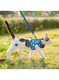 BINGPET BINGPET Cat Harness with Leash Escape Proof - Fashionable Mesh Cat Dog Walking Harness Leads, Adjustable for Kitties Puppies Small Animals,Galaxy,M  - Image 5