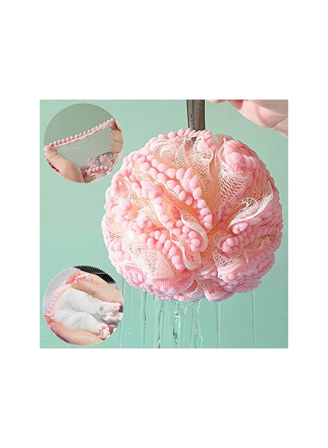 Zaboon Bath Loofahs Shower Puff Ball Flower Loofah Sponge Shower Bath Sponge Exfoliating Body Scrubber Pouf For Kids Men Women Delicate Skin - Image 3