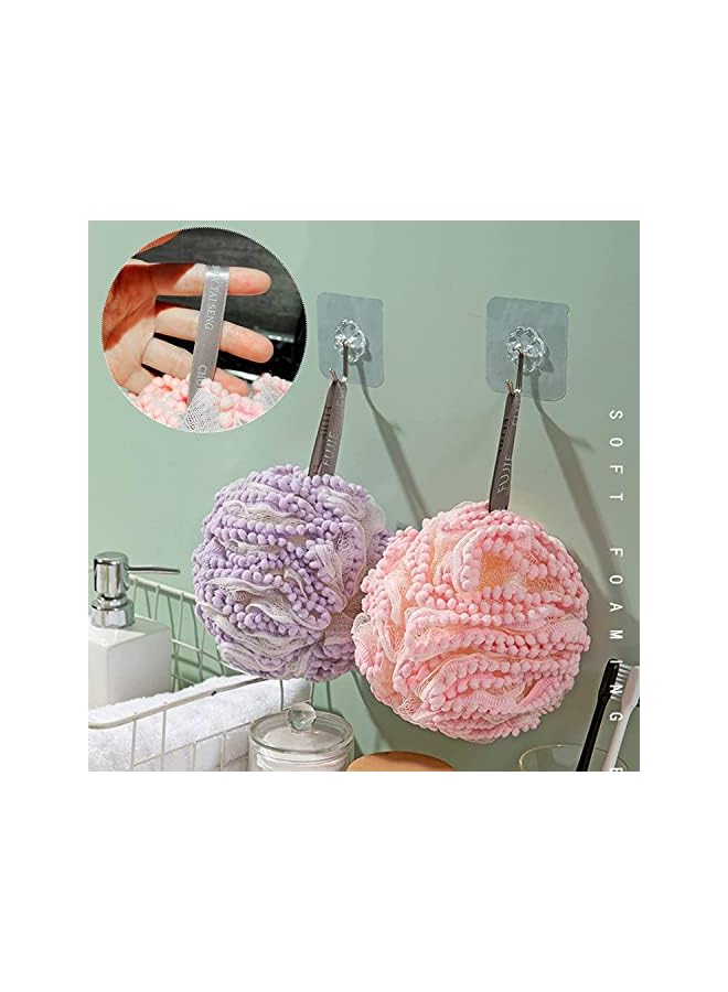 Zaboon Bath Loofahs Shower Puff Ball Flower Loofah Sponge Shower Bath Sponge Exfoliating Body Scrubber Pouf For Kids Men Women Delicate Skin - Image 2