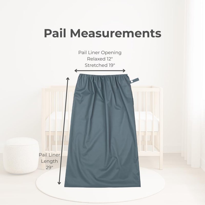 Nora's Nursery Pail Liner for Cloth Diapers - Reusable and Washable - Fits all Standard Diaper Pails - Waterproof Pail Liner with Strap for Diaper Pails, Laundry & Kitchen Garbage Cans (Forest - 2 Pk) - Image 2