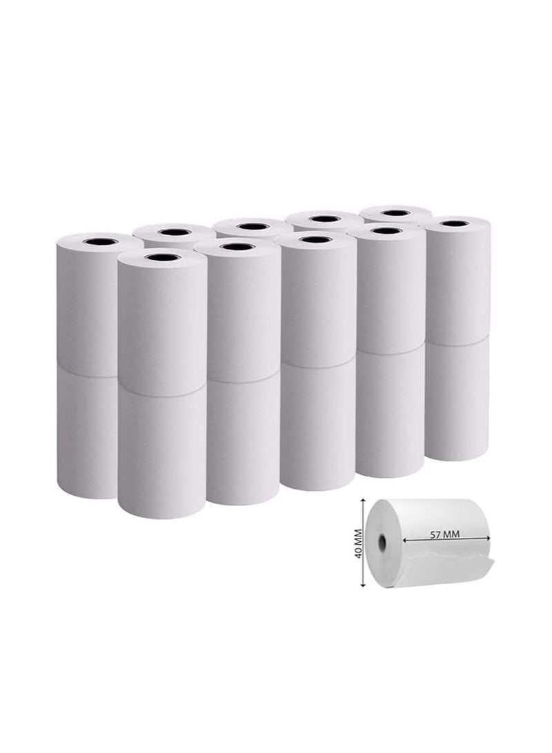 Thermal Paper Receipt Rolls, 57 x 40mm Bill Ticket Printing for POS/Cash Register Receipt, Credit Card Machine, EPOS - Image 2