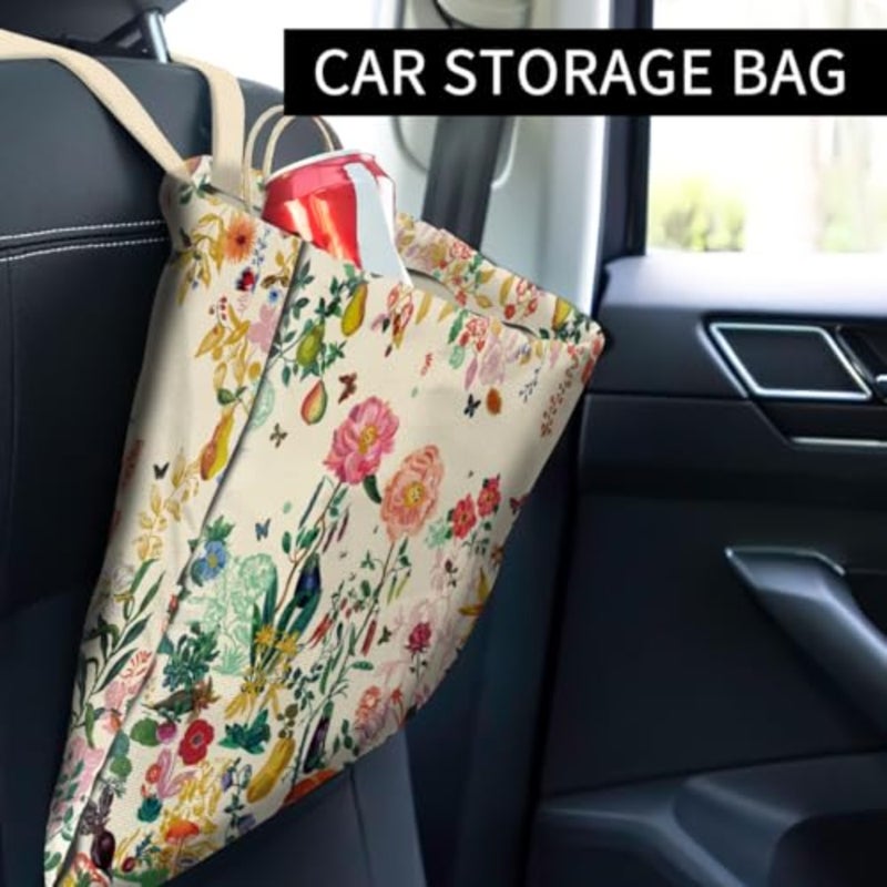 Car Trash Can, Boho Chic Style, Cute Car Organizer, 6L Capacity - Image 2