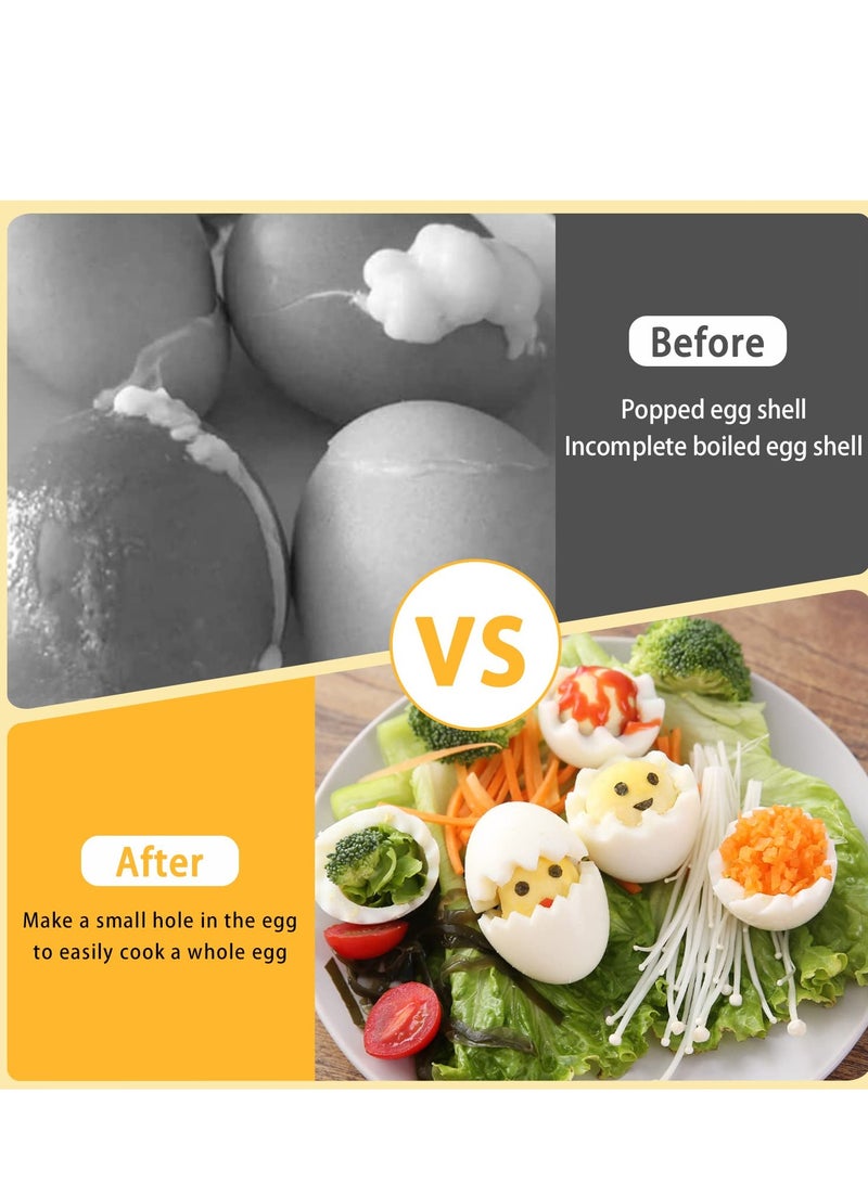 Egg Hole Puncher, 2pcs Stainless Steel Egg Piercer, Egg Opener Tool with Non-Slip Silicone Mat, Egg Cups for Raw Soft Hard Boiled Egg, Egg Puncher Kitchen Tools for Home Restaurant - Image 5