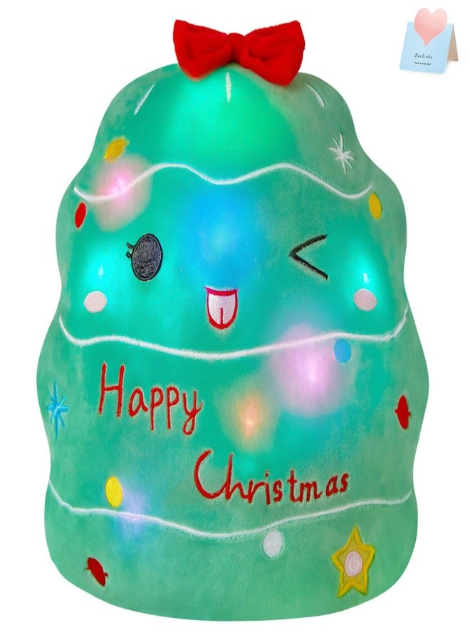 Glow Guards 12" Light Up Christmas Tree Plush Pillow Soft Christmas Tree Plushie 2025 Christmas Party Decor Gifts for Kids & Adults - Image 1
