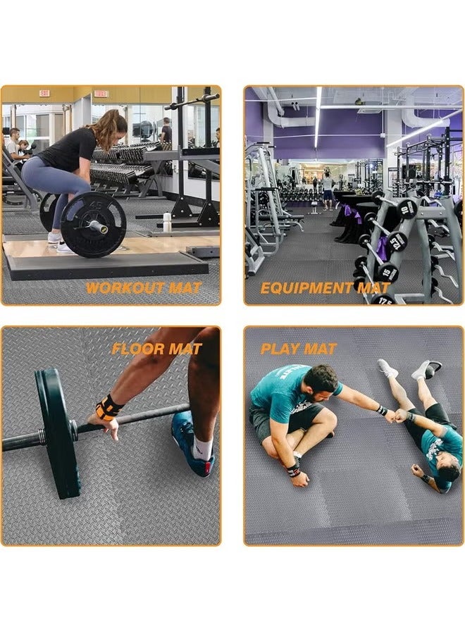 Gerenic 12 Pcs Exercise Floor Mats, EVA Foam Mats, Interlocking Exercise Mats, Protective Floor Mat, Extra Thick Puzzle Gym Mat, Foam Interlocking Floor Tiles, Home Bedroom Floor Mat, Multi-purpose Patchwork Flooring, Flooring Exercise Equipment Mat for Home Gym Equipment, Durable Non-Skid Texture, Baby Family Safe, Easy to Assemble(Grey, 30x30cm) - Image 4