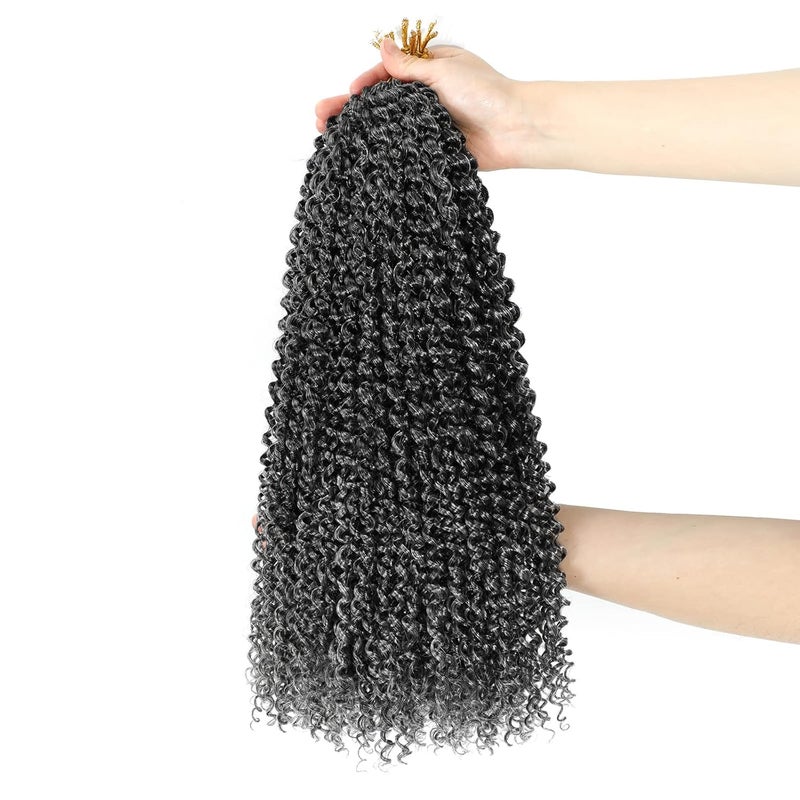 Dansama Passion Twist Hair Water Wave Braiding Hair for Butterfly Style Crochet Braids Bohemian Hair Extensions 18inch Pack of 6 T1BGREY Economy Pack
