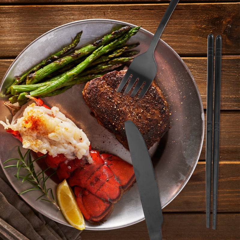 1 Set Western Dinnerware Flatware Stainless Steel Cutlery Chopsticks for Home Restaurant - Image 2