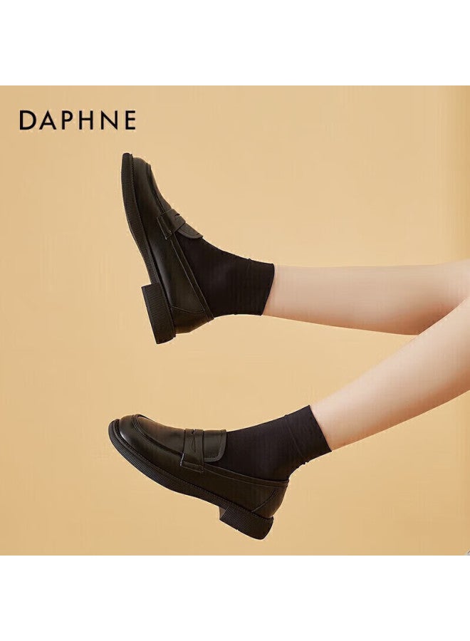 دافني Daphne أحذية نسائية مسطحة من الجلد، لوفرز متعددة الاستخدامات من جلد البقر، أحذية انزلاق، 422104579، أسود، المقاس 41 - Image 2