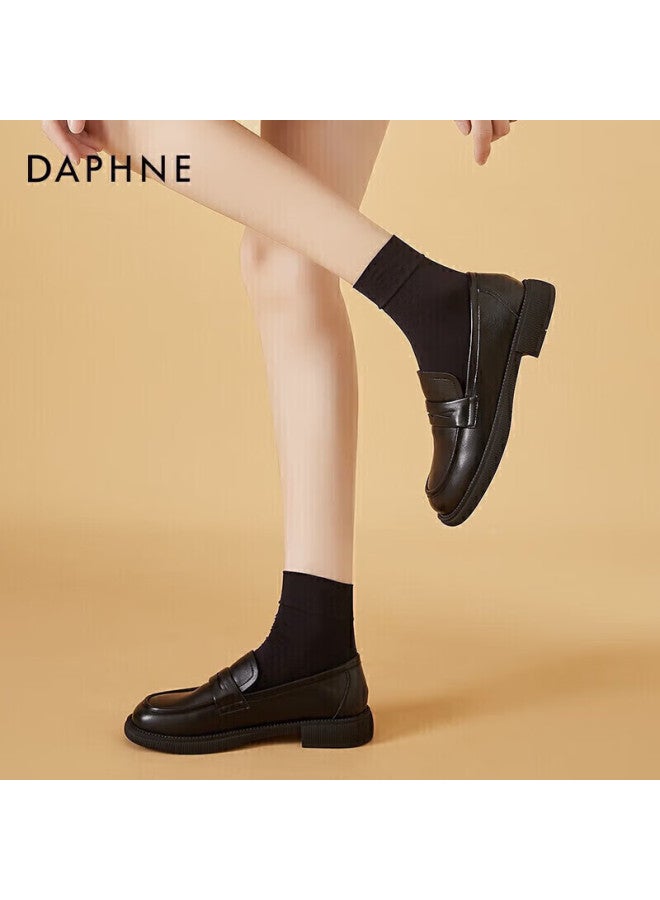 دافني Daphne أحذية نسائية مسطحة من الجلد، لوفرز متعددة الاستخدامات من جلد البقر، أحذية انزلاق، 422104579، أسود، المقاس 41 - Image 4