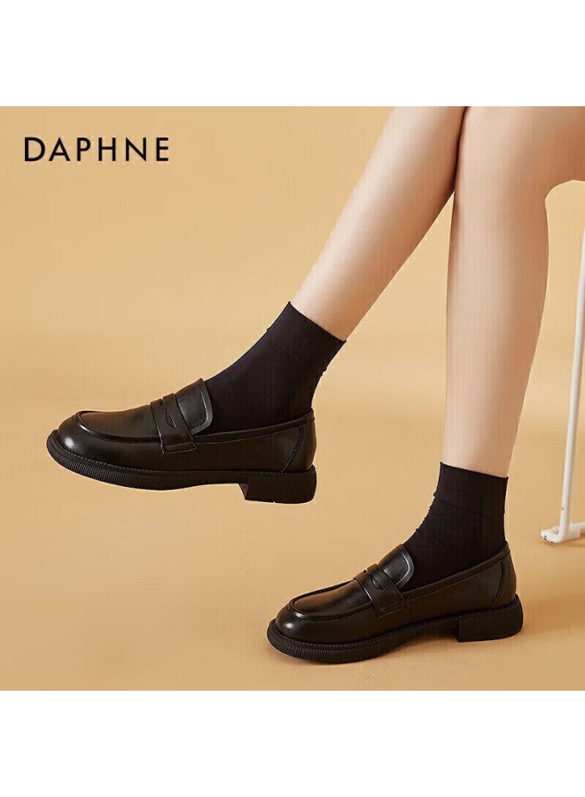 دافني Daphne أحذية نسائية مسطحة من الجلد، لوفرز متعددة الاستخدامات من جلد البقر، أحذية انزلاق، 422104579، أسود، المقاس 41 - Image 3