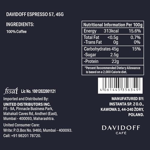 Davidoff Coffee Espresso 57, 45g | 100% Arabica Beans | 11/12 Intensity | Granules, Glass Bottle | 45g - Image 3