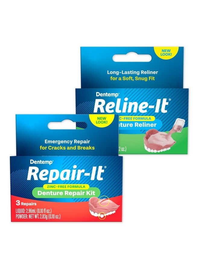 Dentemp Repair-it Denture Repair Kit & Reline-it Denture Reliner - Denture Kit (Multi-Pack) - Refit and Tighten Dentures for Both Upper & Lower Denture - Repair Broken Dentures & Loose Teeth - Image 1