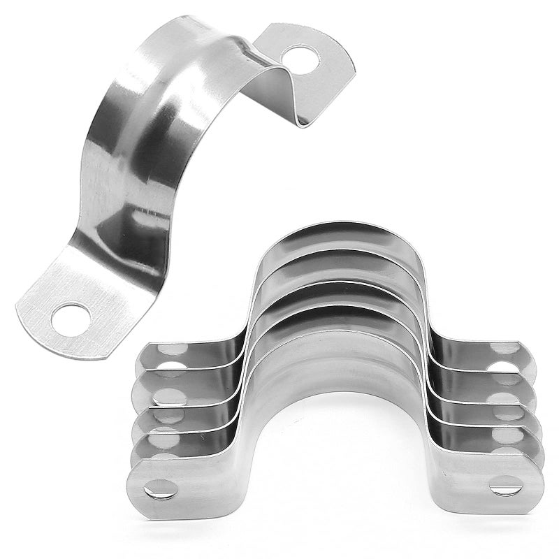 Uenhoy 50 Pcs 114 Stainless Steel Rigid Pipe Strap Clamps M32 Two Hole Strap U Bracket Pipe Clamps Heavy Duty Conduit Clamps UShape Clamps for Conduit and Cables