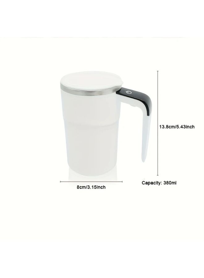 White USB Rechargeable Electric Mixing Cup For Coffee Cocoa Milk Shakes Portable - Image 2
