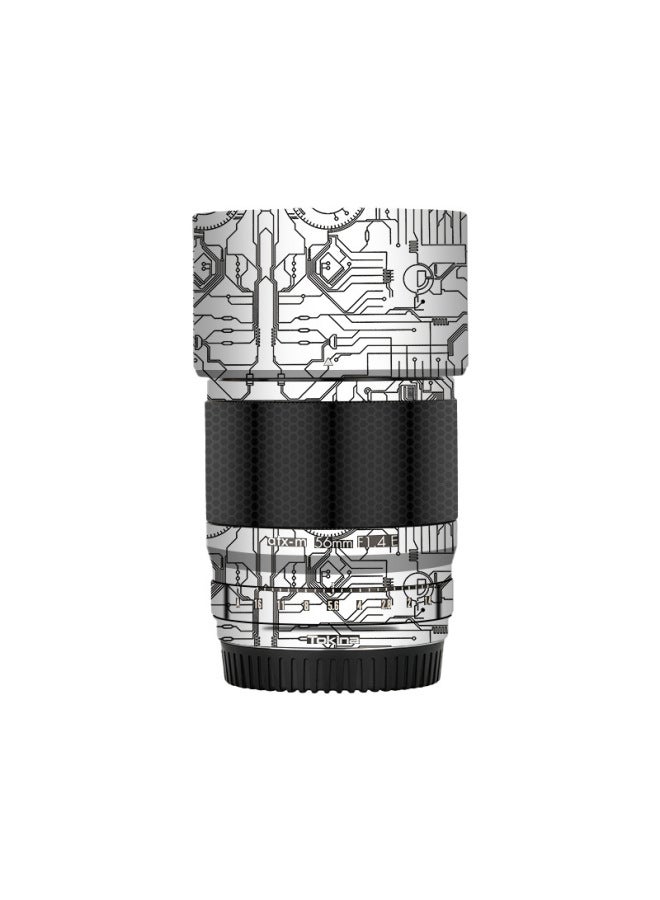 Loquat Walking Donkey Suitable For Tuli 56 F1.4 Lens Full-cover Color Change Sticker Skin Seamless Adhesive Protective Film 3M-Color:3M Circuit White - Image 1