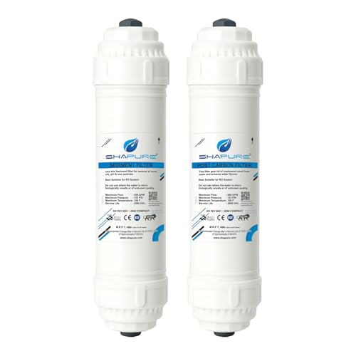 SHAPURE Inline Plastic Sediment and Carbon Filter for RO Water Purifier with an Elbow Connector - Image 1