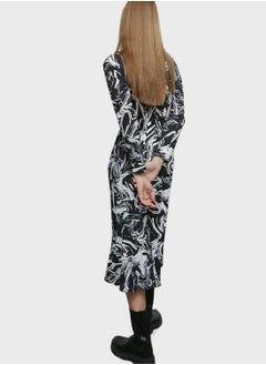 WAREHOUSE Ruched Detail Printed Dress  - Image 2