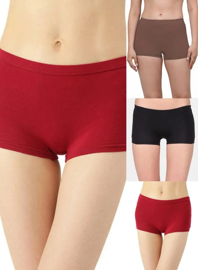 Take Two Pack of 3 - Plain Boyshorts By Lazzycat