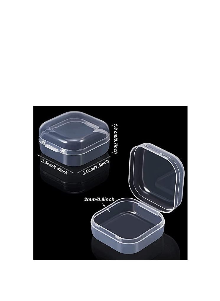 Excefore Containers Box, 6 Pack Small Clear Plastic Storage Containers with Hinged Lids for Organizing, Mini Beads Storage Containers Box for Jewelry, Hardware, Crafts, Pills, Tiny Beads (1.37 x 1.37 x 0.7 in)  - Image 3
