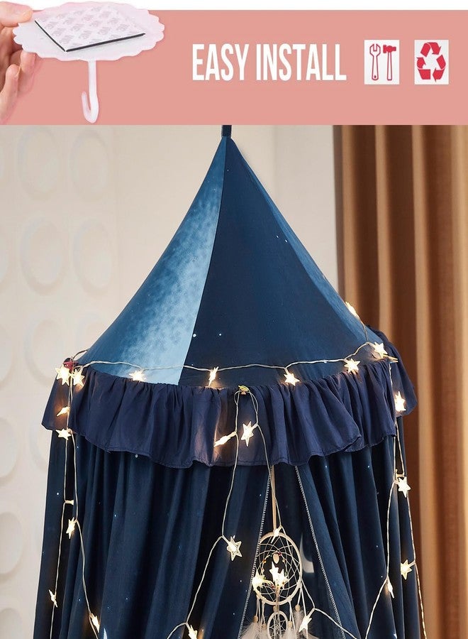 Kertnic Decor Canopy for Kids Bed, Soft Smooth Playing Tent Canopy Girls Room Decoration Princess Castle, Dreamy Mosquito Net Bedding, Children Reading Nook Canopies in Home (Night Sky-Ruffle) - Image 4