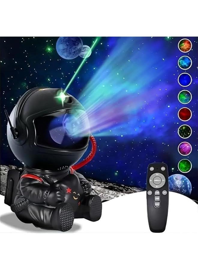 HOOKOR Star Projector Galaxy Night Light, Astronaut Space Projector, Starry Nebula Ceiling LED Lamp with Remote, Kids Room Decor Aesthetic, Gifts for , Birthdays, Valentine's Day (Black)  - Image 1