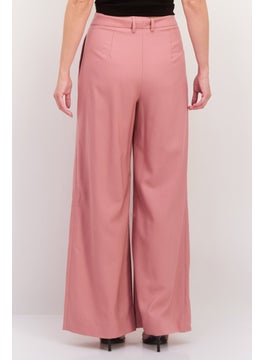 GANT Women Regular Fit Pleated High Rise Wide Leg Pant, Terracotta Pink  - Image 2