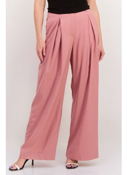 Women Regular Fit Pleated High Rise Wide Leg Pant, Terracotta Pink - pzsku/Z079A8D4D1AB9A2B5C5C4Z/45/_/1737642169/84475e8b-5af1-4922-ac5b-e3df9c6c7f7e