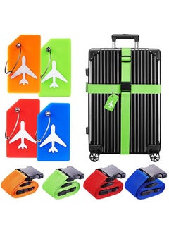 Generic Luggage Straps Set Adjustable Suitcase Belts Silicone Luggage Tags  for Luggage Suitcase Travel Accessories  - Image 1
