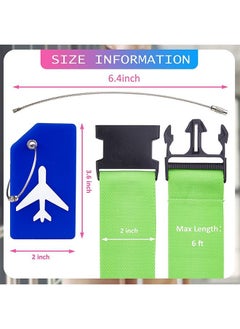 Generic Luggage Straps Set Adjustable Suitcase Belts Silicone Luggage Tags  for Luggage Suitcase Travel Accessories  - Image 2