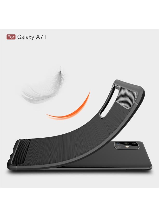 اس-توب جراب لهاتف Galaxy A71 مصنوع من ألياف الكربون المصقولة TPU - Image 5