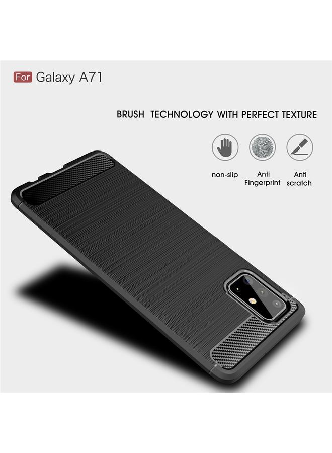 اس-توب جراب لهاتف Galaxy A71 مصنوع من ألياف الكربون المصقولة TPU - Image 2