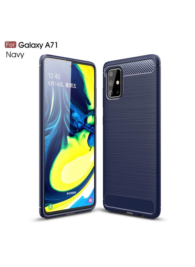 اس-توب جراب لهاتف Galaxy A71 مصنوع من ألياف الكربون المصقولة TPU - Image 1