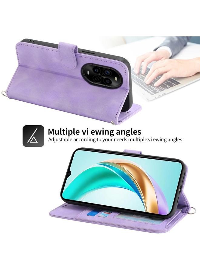 اس-توب جراب لهاتف Huawei nova 13 Pro مصنوع من الجلد ومزين بنقشة زهور - Image 4