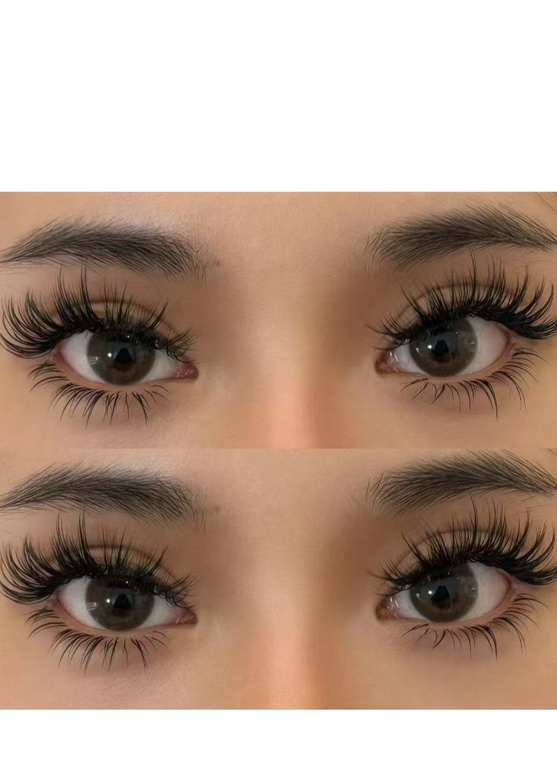 Natural False Eyelashes Wispy Cat Eye Lashes Reusable Self-Adhesive Eyelashes Fluffy Pack 3D Strip Short Volume Fake Eyelashes 10 Pack Special